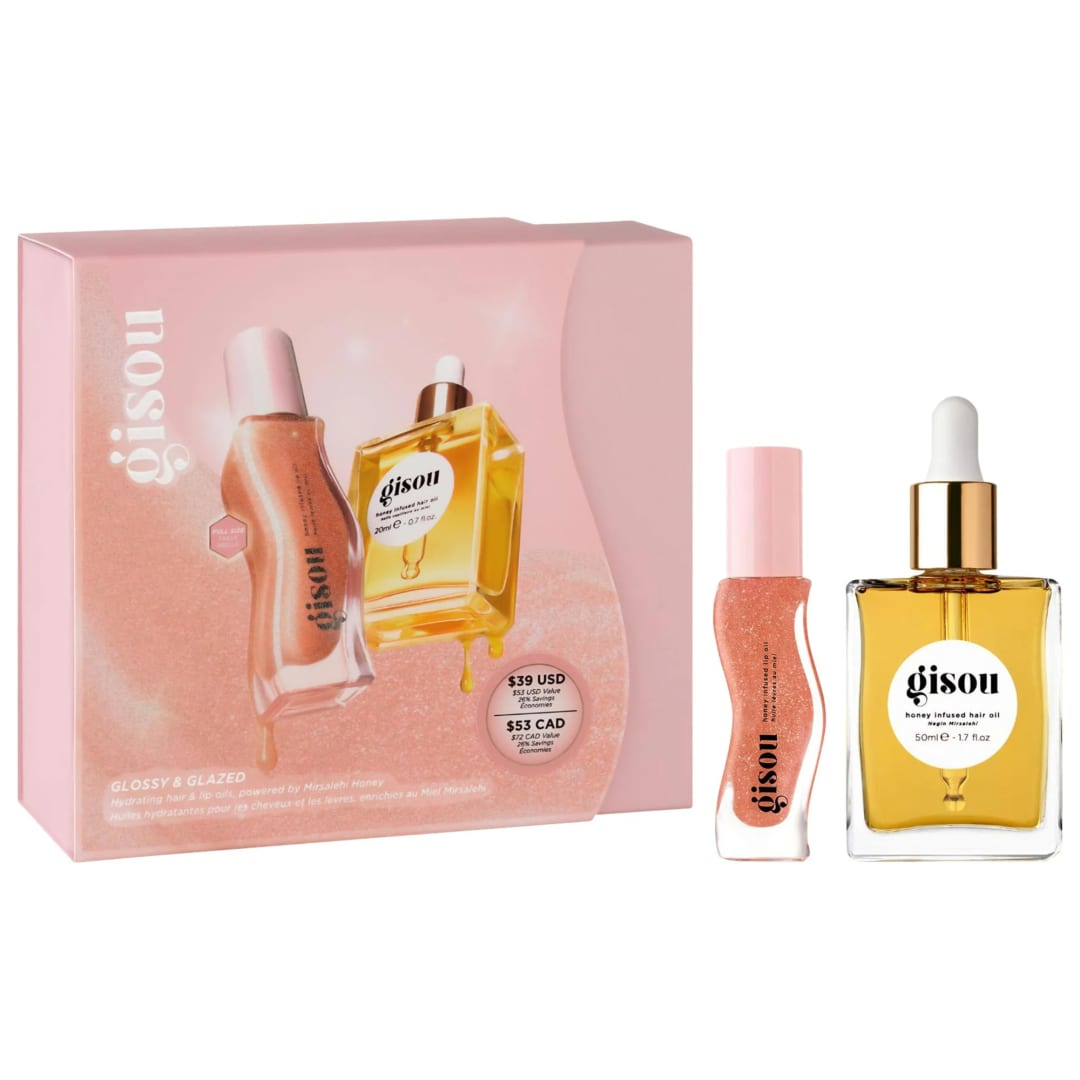 Gisou > Glossy & Glazed Hair & Lip Oil Set